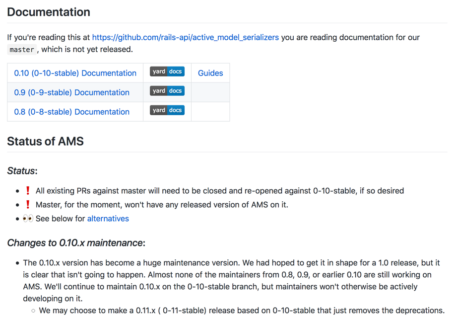 screenshot of the ActiveModelSerializers project readme